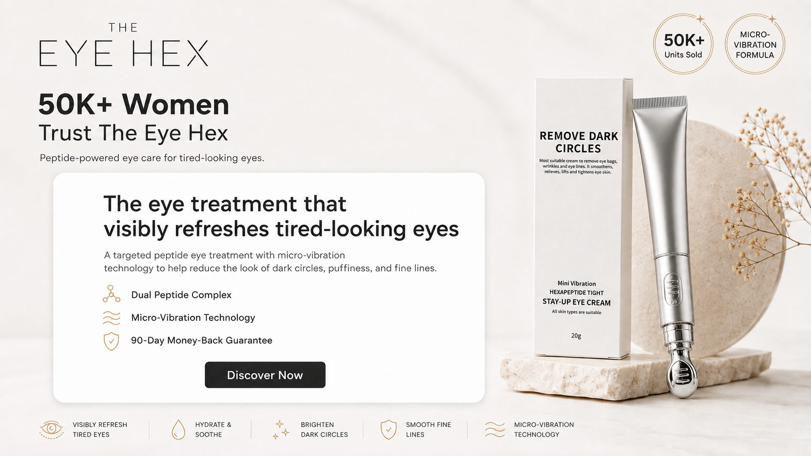 50K+ women trust The Eye Hex — peptide-powered eye care for tired-looking eyes